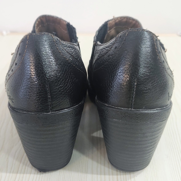 b.o.c. Sorla Block Heel Black Pebble Leather Slip On Stretch Ankle Booties 7.5 - Picture 4 of 8